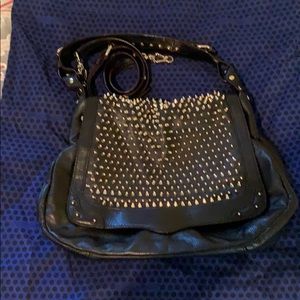 Black leather Rebecca Minkoff shoulder bag.